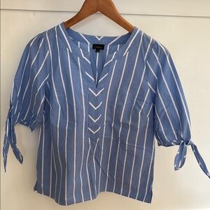 Talbots Blue and White Striped Women's Top